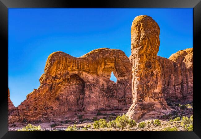 Parade of Elephants Rock Canyon Windows Section Arches National  Framed Print by William Perry