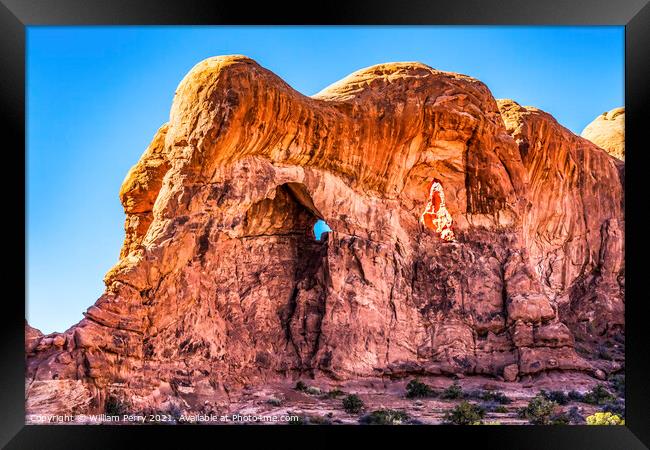 Parade of Elephants Rock Canyon Windows Section Arches National  Framed Print by William Perry