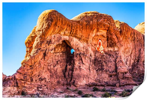 Parade of Elephants Rock Canyon Windows Section Arches National  Print by William Perry