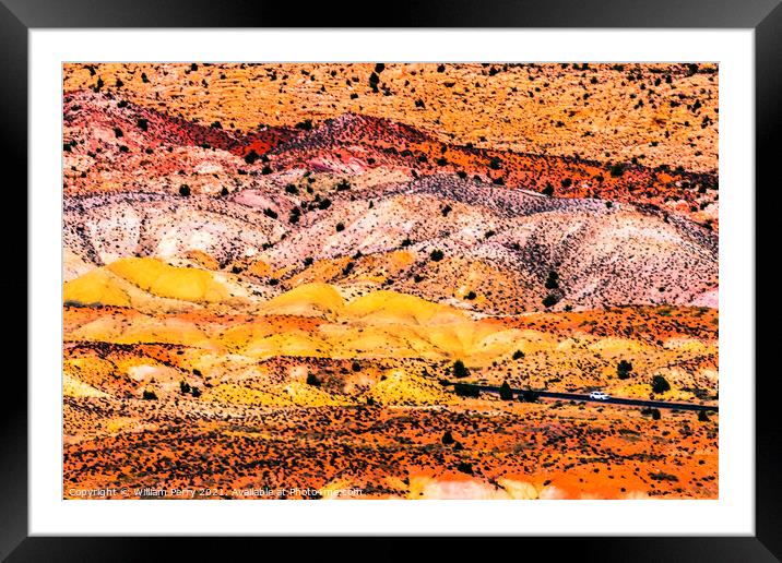 Highway Car Painted Desert Orange Grass Sandstone White Sand Arc Framed Mounted Print by William Perry