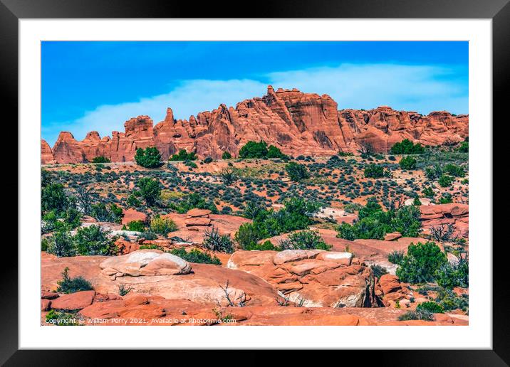 Painted Desert Red Fiery Furnace Arches National Park Moab Utah  Framed Mounted Print by William Perry