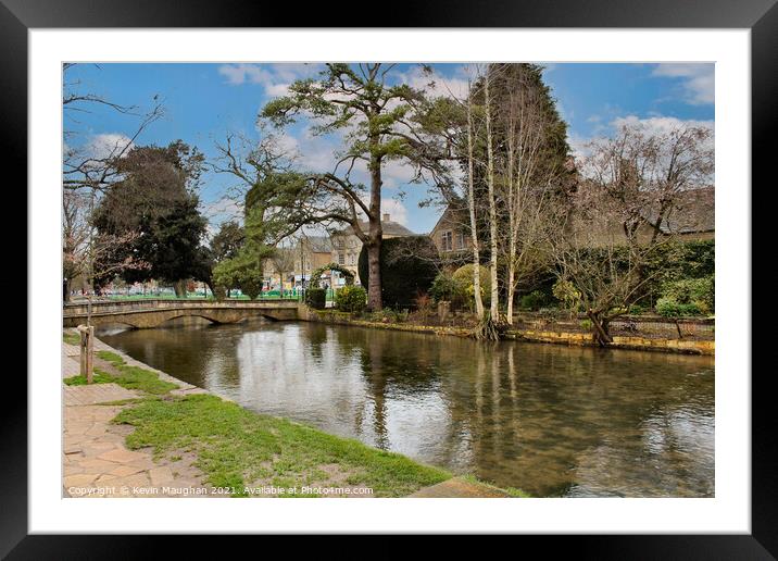 Bourton On The Water The River Windrush (2) Framed Mounted Print by Kevin Maughan