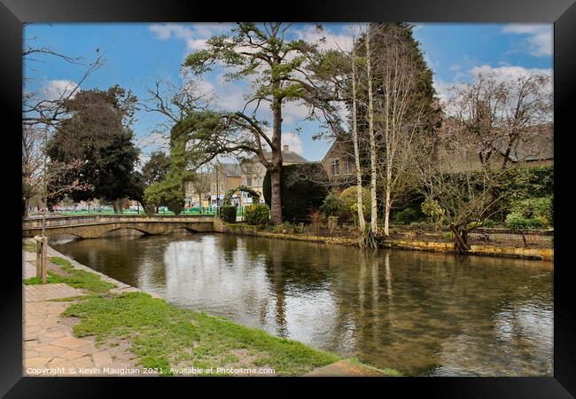 Bourton On The Water The River Windrush (2) Framed Print by Kevin Maughan