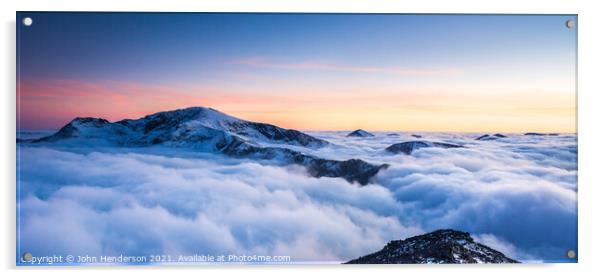  Snowdon inversion  Panorama. Acrylic by John Henderson
