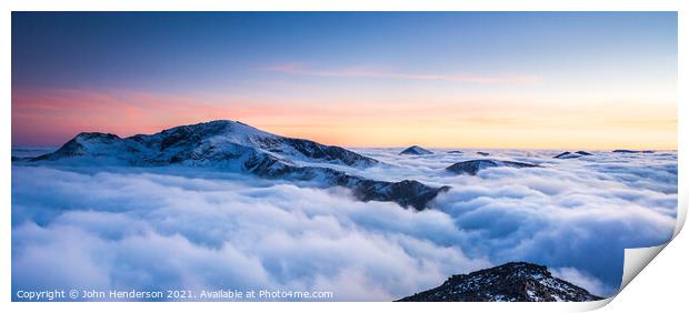  Snowdon inversion  Panorama. Print by John Henderson
