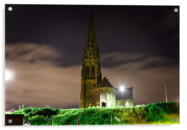 St Georges church Tynemouth Acrylic by simon cowan
