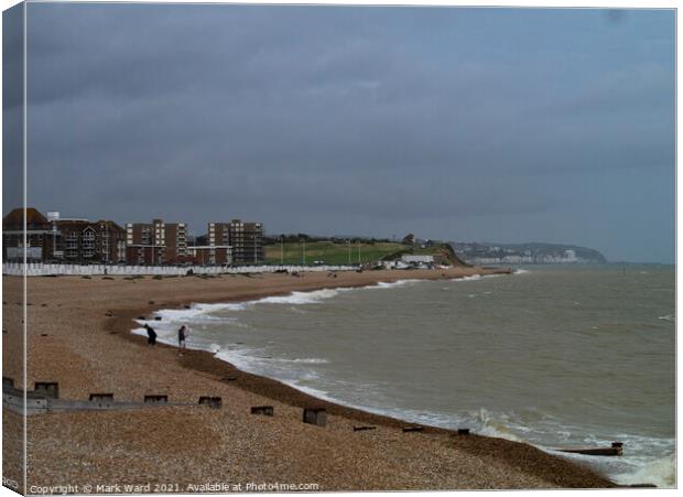 Overcast and Breezy in Bexhill Canvas Print by Mark Ward