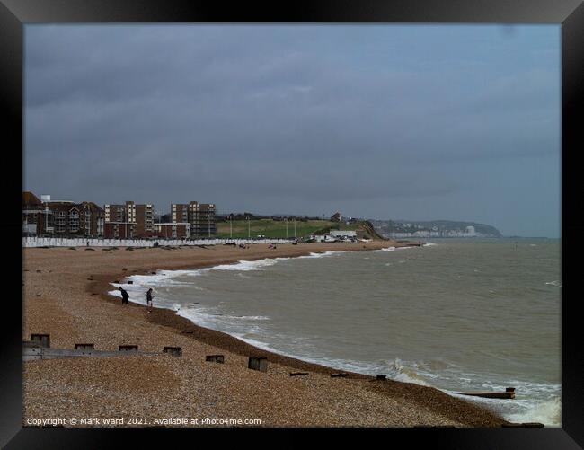 Overcast and Breezy in Bexhill Framed Print by Mark Ward
