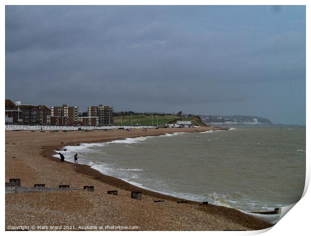 Overcast and Breezy in Bexhill Print by Mark Ward