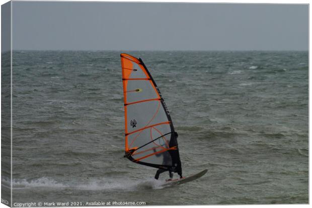 Windsurfing in Bexhill. Canvas Print by Mark Ward