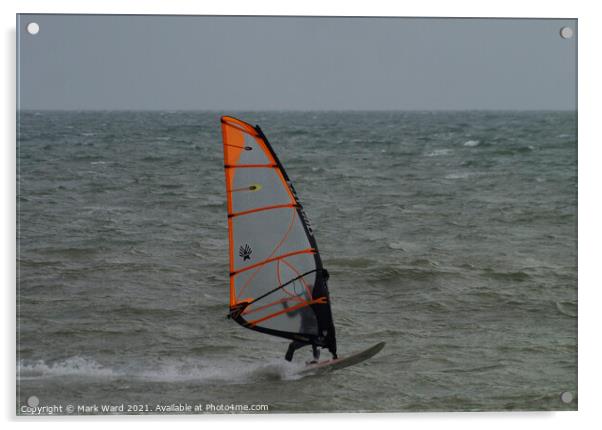 Windsurfing in Bexhill. Acrylic by Mark Ward