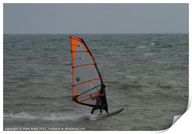 Windsurfing in Bexhill. Print by Mark Ward