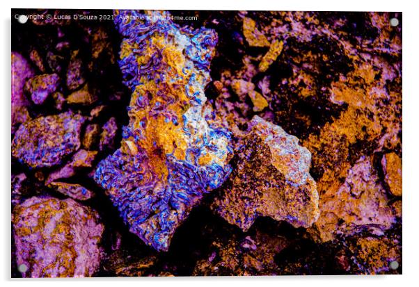 Colourful rocks on the beach Acrylic by Lucas D'Souza