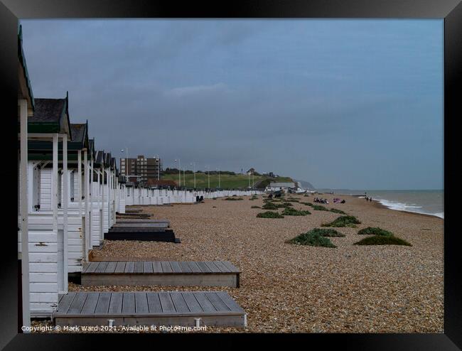 Bexhill Beach. Waiting for the Sun. Framed Print by Mark Ward