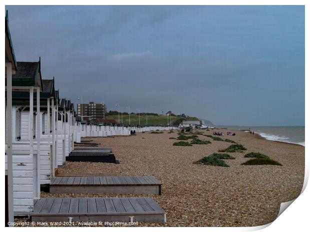 Bexhill Beach. Waiting for the Sun. Print by Mark Ward