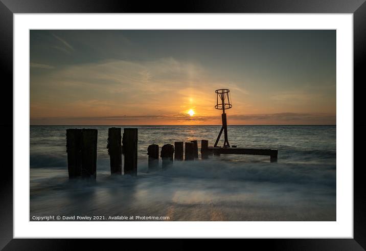 Gorleston Beach Sunrise  Framed Mounted Print by David Powley