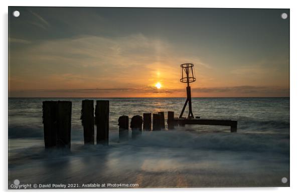 Gorleston Beach Sunrise  Acrylic by David Powley