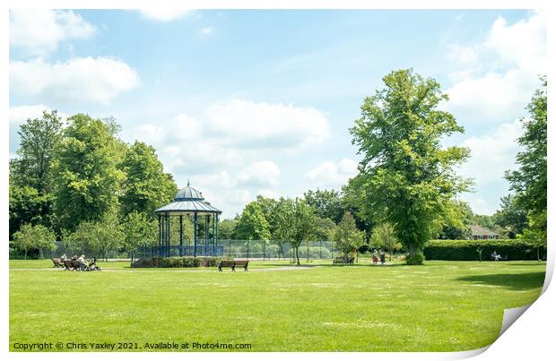 Bandstand, Romsey Memorial Park Print by Chris Yaxley