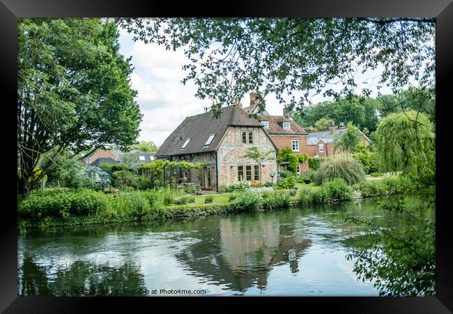 Riverside cottage, Romsey Framed Print by Chris Yaxley