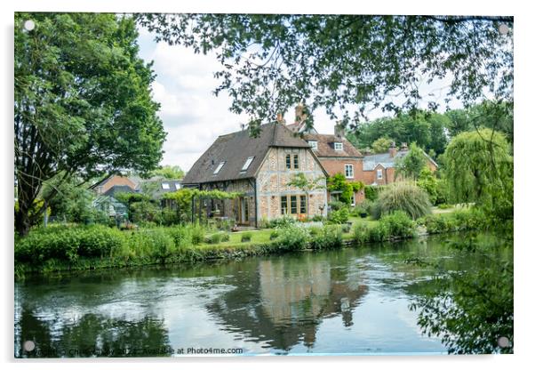 Riverside cottage, Romsey Acrylic by Chris Yaxley