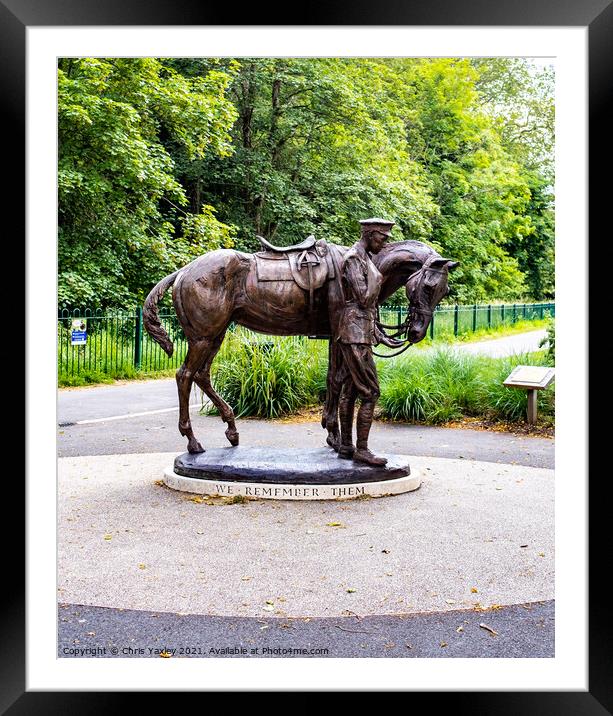 Soldier and war horse statue in Romsey Memorial Pak, Hampshire Framed Mounted Print by Chris Yaxley