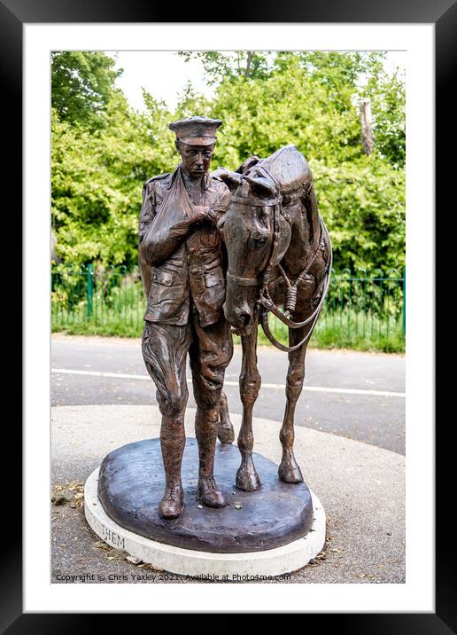 Soldier and war horse statue in Romsey Memorial Pak, Hampshire Framed Mounted Print by Chris Yaxley