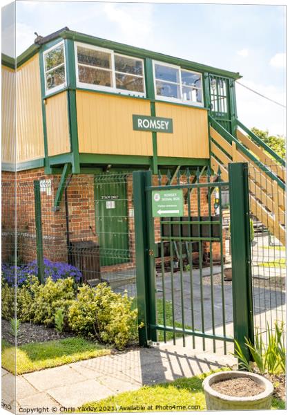 The Romsey railway signal box, Hampshire Canvas Print by Chris Yaxley