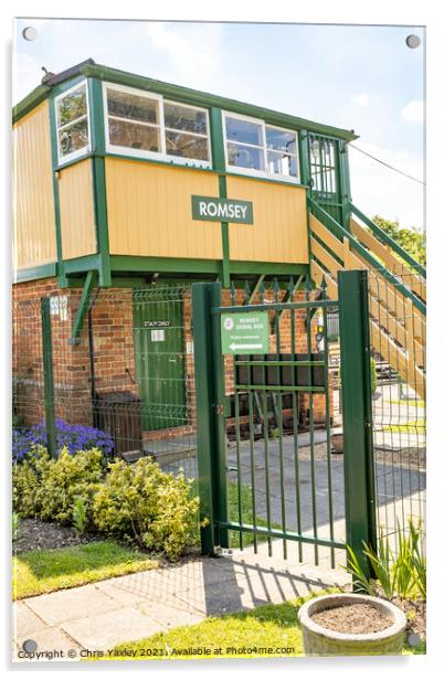 The Romsey railway signal box, Hampshire Acrylic by Chris Yaxley
