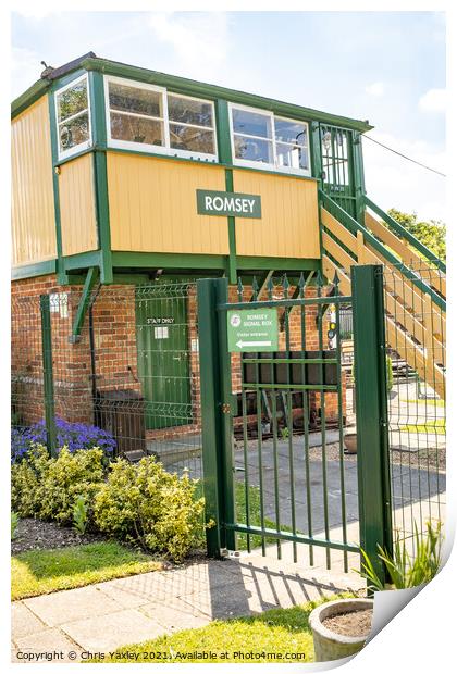 The Romsey railway signal box, Hampshire Print by Chris Yaxley