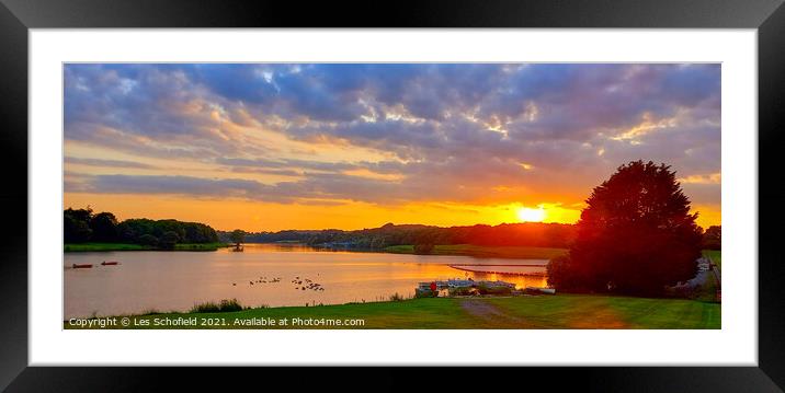 Sunset   Framed Mounted Print by Les Schofield