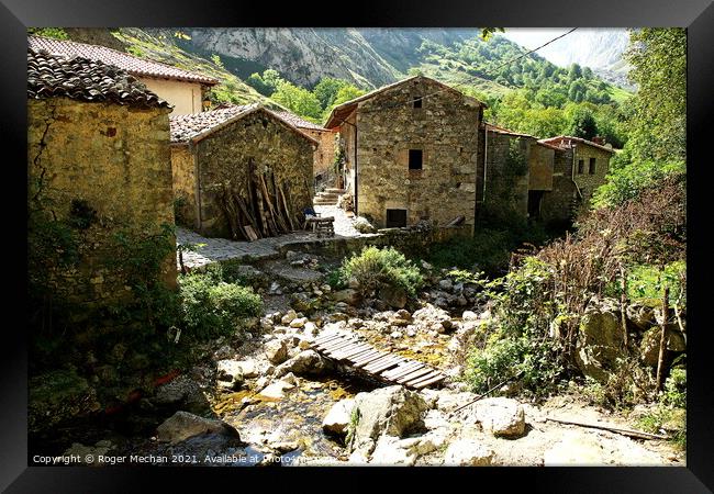 Rustic Charm in the Picos Mountains Framed Print by Roger Mechan
