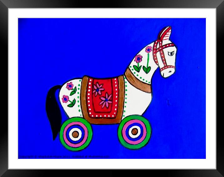Wheeled toy wooden horse Framed Mounted Print by Stephanie Moore