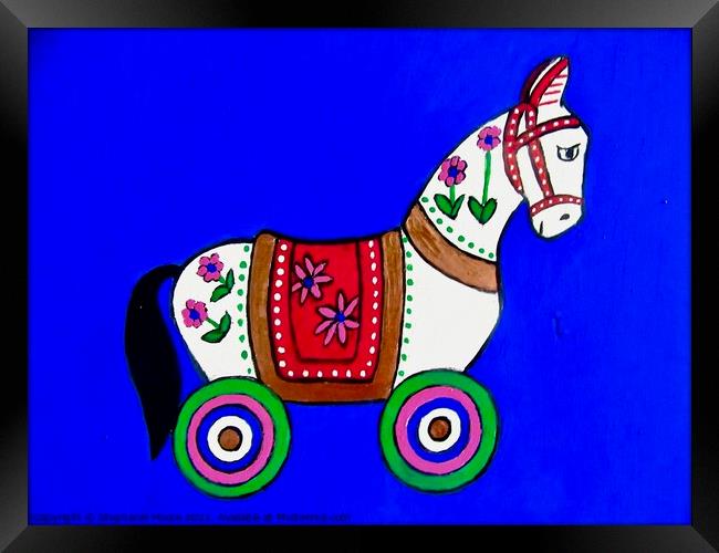 Wheeled toy wooden horse Framed Print by Stephanie Moore