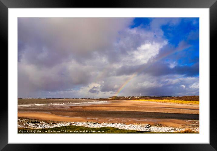 Rainbow over Trecco Bay, Porthcawl Framed Mounted Print by Gordon Maclaren