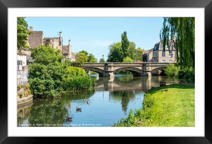 Town Bridge and River Welland, Stamford Framed Mounted Print by Photimageon UK