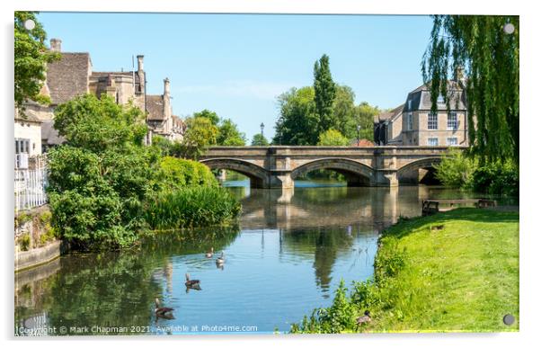 Town Bridge and River Welland, Stamford Acrylic by Photimageon UK