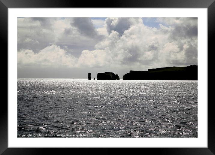 Old Harry Rock. Framed Mounted Print by john hill