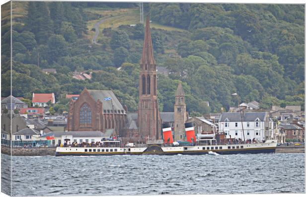 Clyde steamer, PS Waverley departing Largs  Canvas Print by Allan Durward Photography