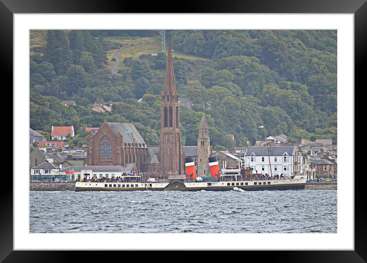 Clyde steamer, PS Waverley departing Largs  Framed Mounted Print by Allan Durward Photography