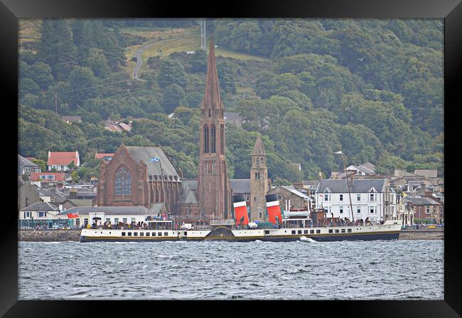 Clyde steamer, PS Waverley departing Largs  Framed Print by Allan Durward Photography