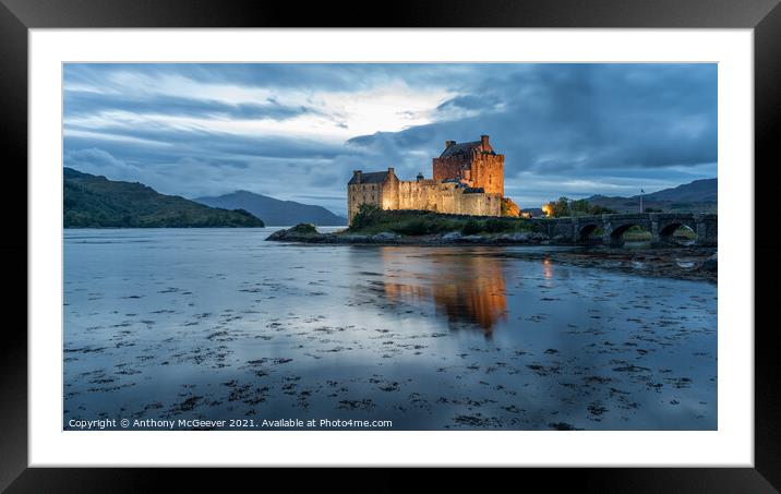 Eilean Donan Castle Blue Hour  Framed Mounted Print by Anthony McGeever