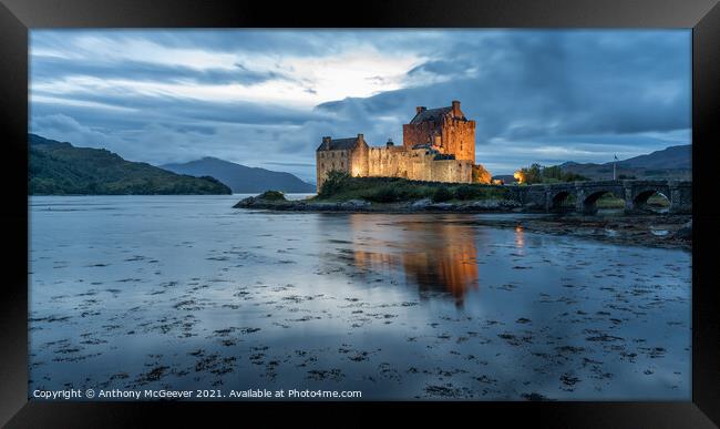 Eilean Donan Castle Blue Hour  Framed Print by Anthony McGeever