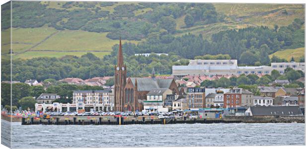 Largs seafront and Largs pier Canvas Print by Allan Durward Photography