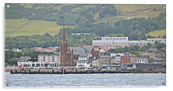 Largs seafront and Largs pier Acrylic by Allan Durward Photography