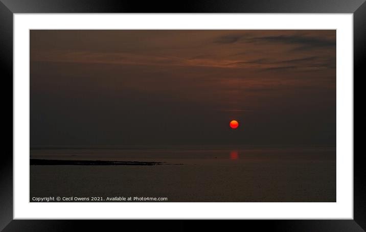 Red sun Framed Mounted Print by Cecil Owens