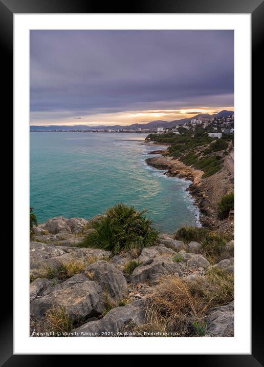 Benicassim coast from the hill Framed Mounted Print by Vicente Sargues