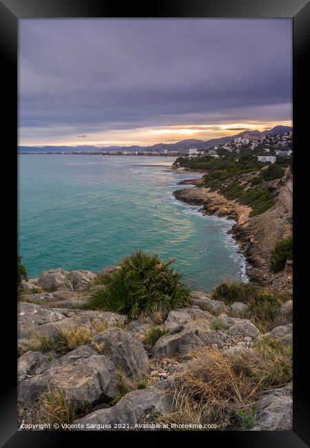 Benicassim coast from the hill Framed Print by Vicente Sargues