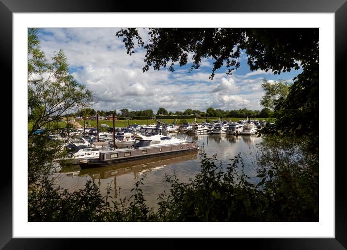 Upton on Severn marina Framed Mounted Print by Leighton Collins