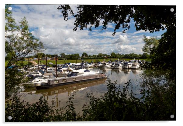 Upton on Severn marina Acrylic by Leighton Collins