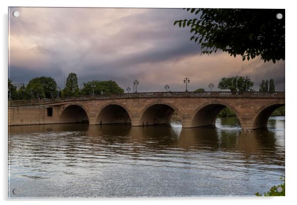 Worcester bridge and river Severn Acrylic by Leighton Collins